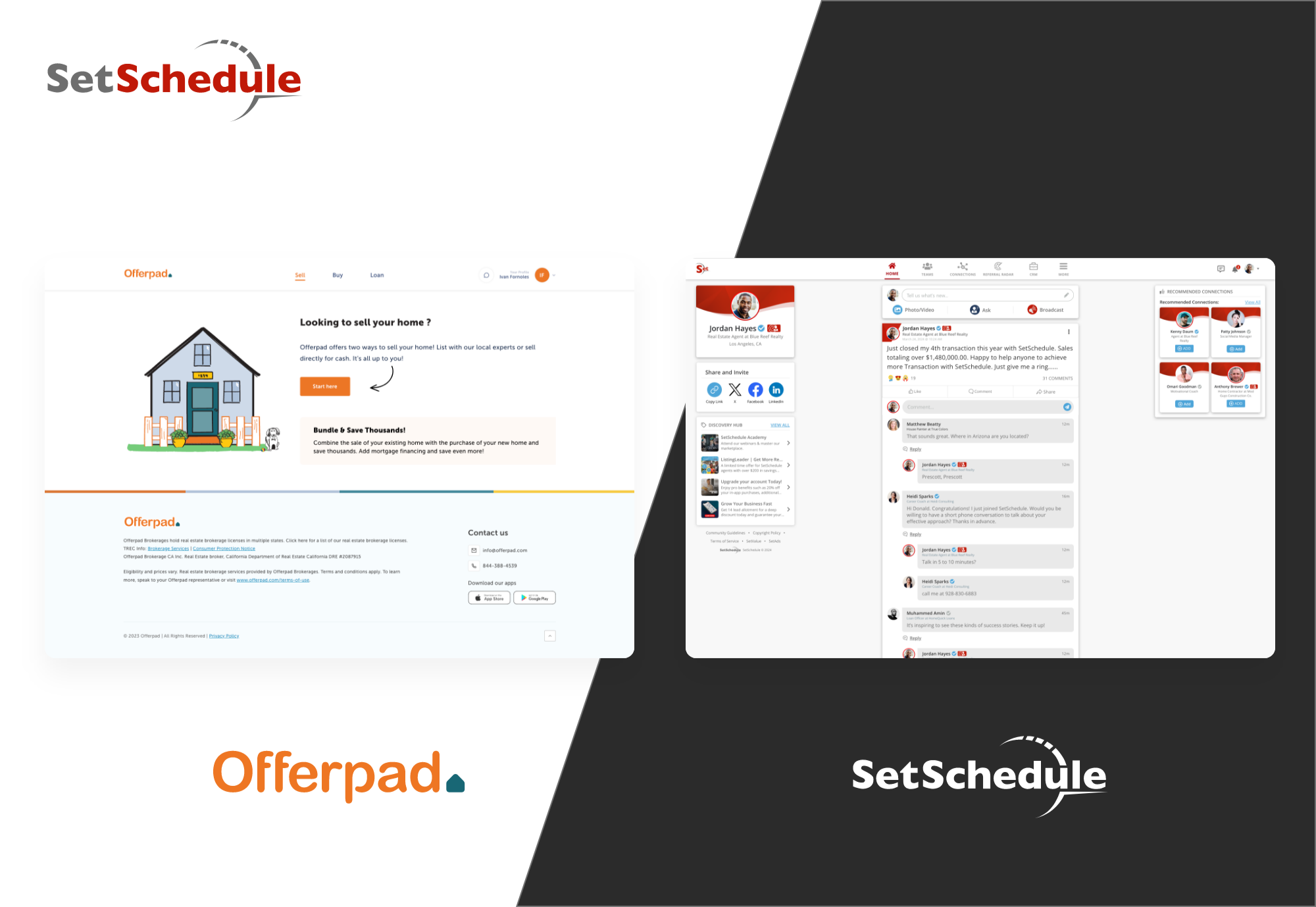 SetSchedule vs Offerpad Real Estate Tools Compared SetSchedule